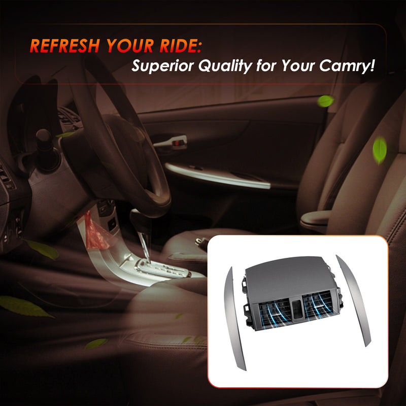 Center AC Dash Air Vent Trim Panel Cover w/ Strips Trim for 08 13 Toyota Corolla