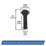 DURAFORCE Rear Lock Bolts for Corvette C4 1984-96 Removable Targa Top Roof Panel 14051183