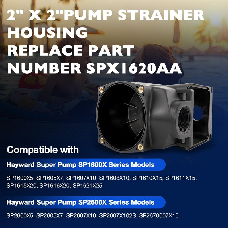 SPX1620AA 2x2 Pool Pump Strainer Housing For Hayward SP1600X And SP2600X Series
