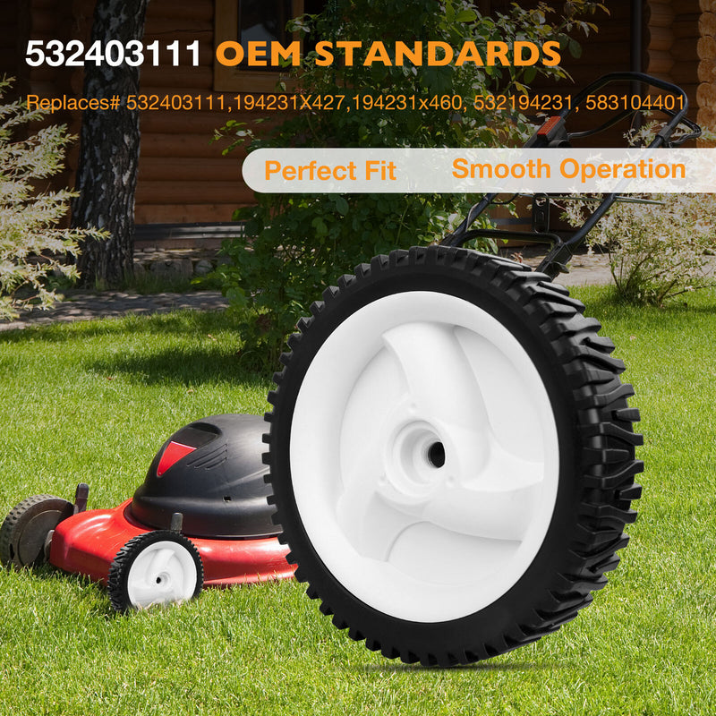 532403111 194231X427 8 Front Drive Wheel Set for Husqvarna Craftsman Poulan Pro