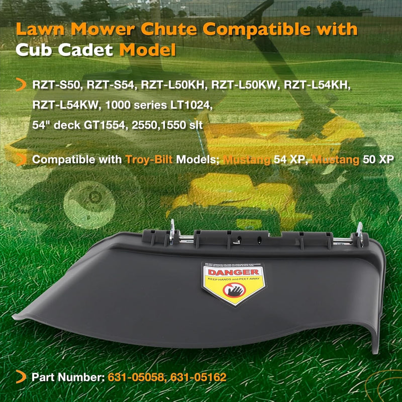 63105058 Mower Side Discharge Chute Grass Deflector for Cub Cadet RZT Troy Bilt