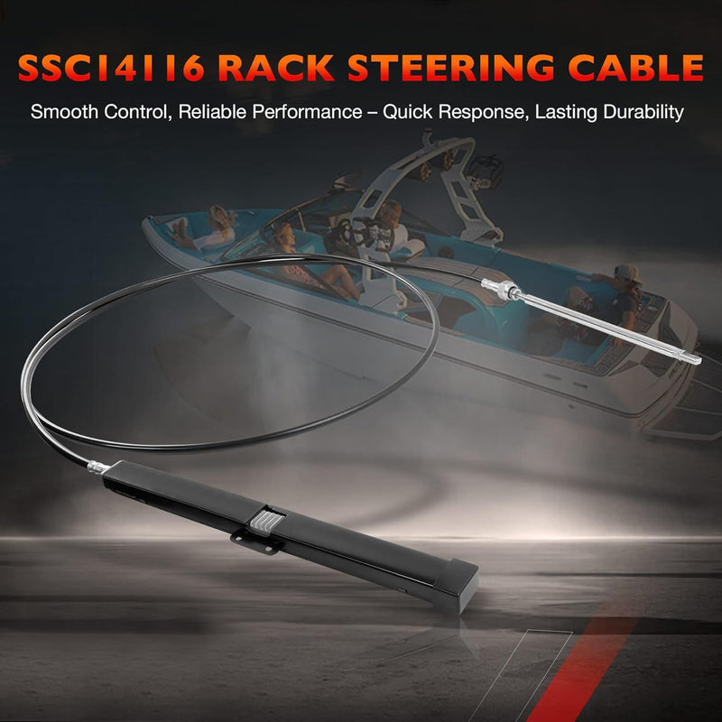 SS142 Back Mount Steering Cable Kit for Seastar Teleflex Rack 16 FT