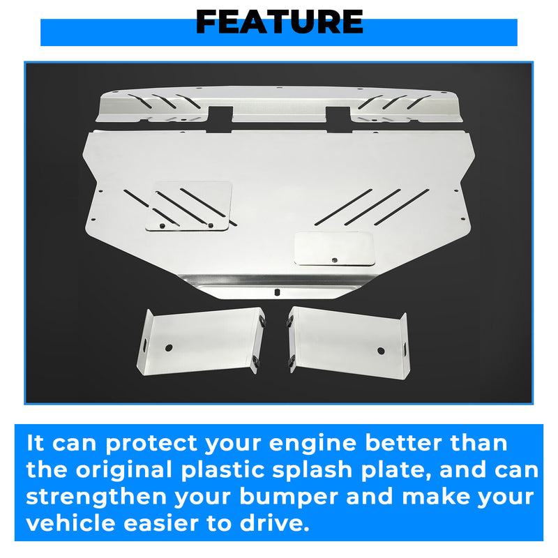 Engine Splash Shield Under Tray Skid Plate for Subaru WRX Impreza 11 14 Aluminum