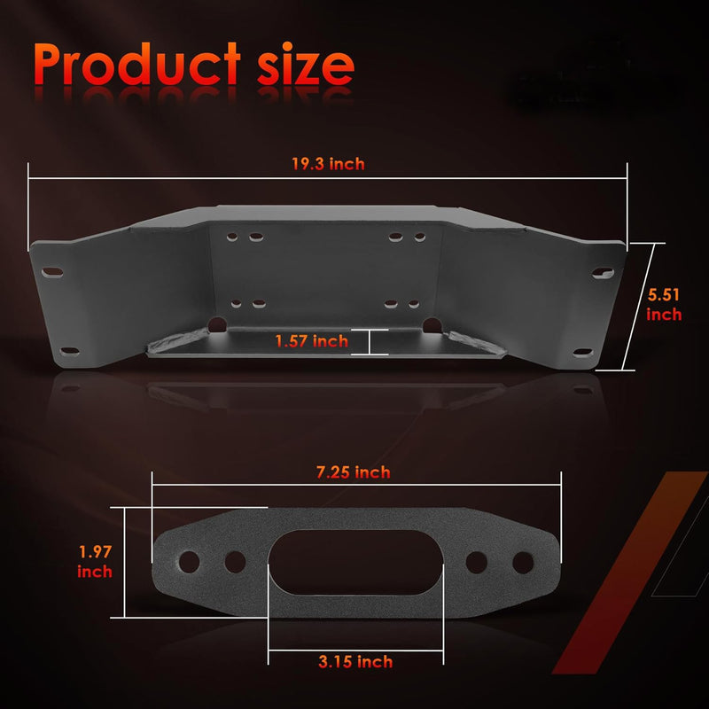 Trailer Winch Mount Plate Bracket Set For Polaris Ranger Midsize 570 2022 2025