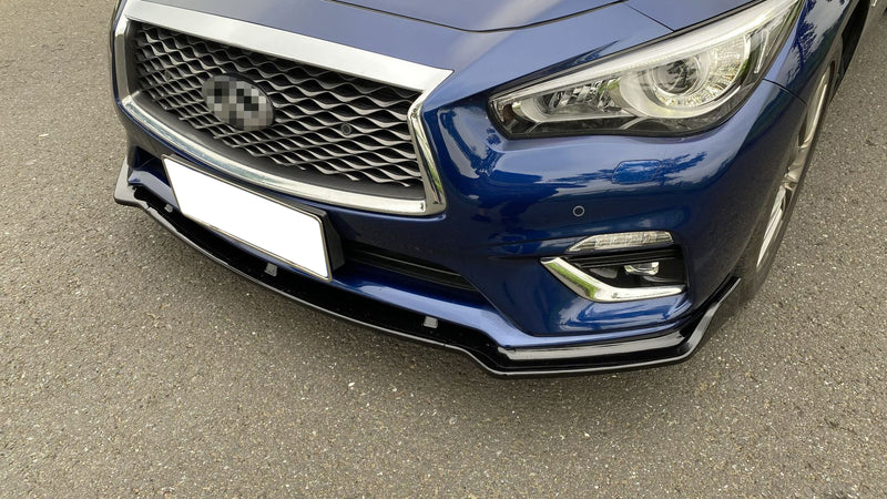DURAFORCE Glossy Black Front Bumper Lip Splitter Chin for 2018-2024 for Infiniti Q50