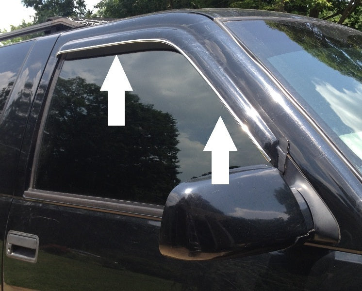 Chrome Window Visor Trim Molding Accessory for 4 Door Models with Visors