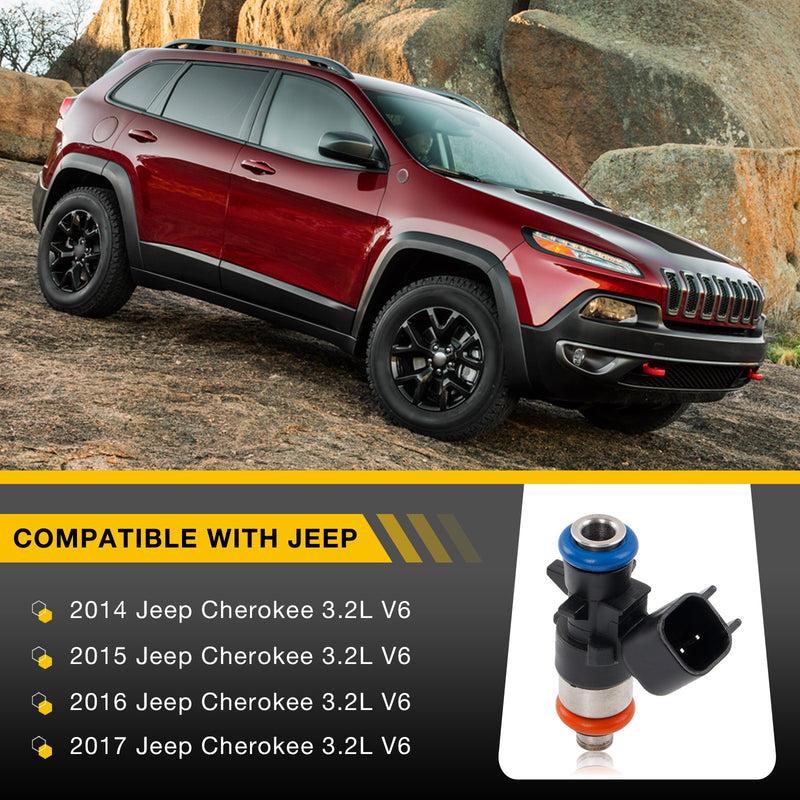 FJ1267 Fuel Injector Set For 2014 To 2017 Jeep Cherokee 3.2L V6 Gas 4627794AA 6x