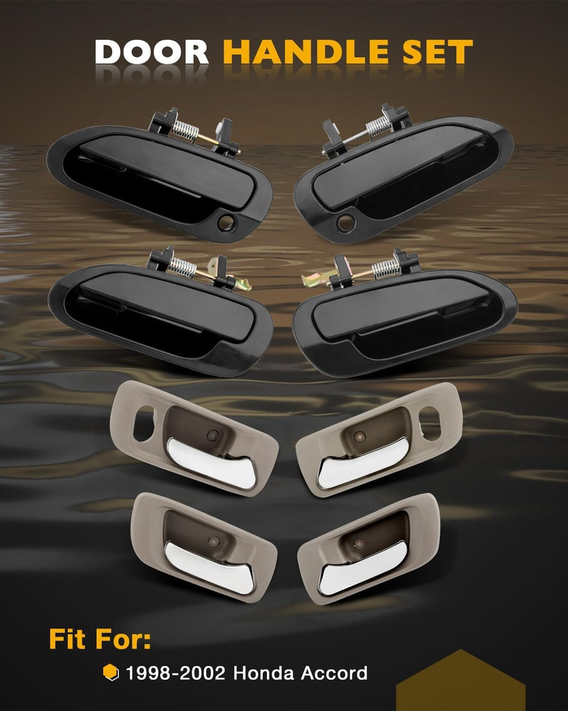 72165S84A01ZC Outside Exterior Interior Door Handle Set for 1998-02 Honda Accord