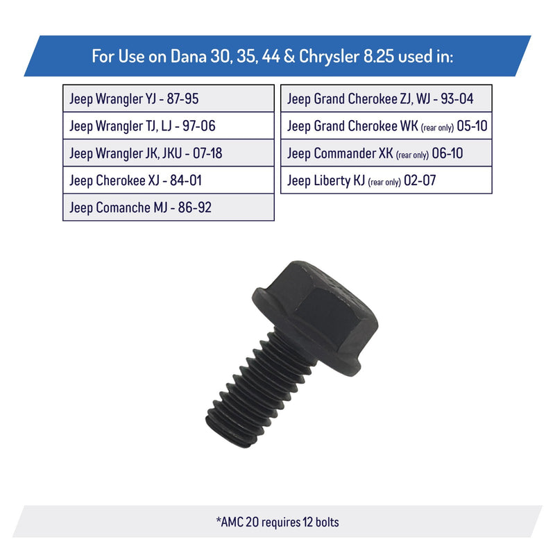 Differential Cover Bolts for Dana 30 35 44 Jeep YJ TJ JK XJ MJ ZJ WJ WK XK 10