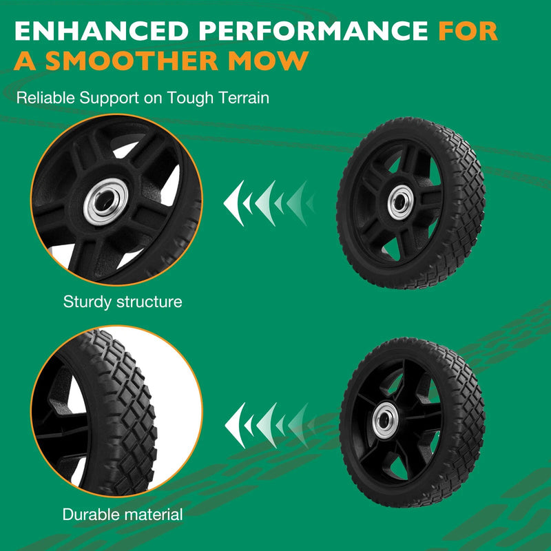 7 Inch Push Lawn Mower Plastic Wheels for Craftsman Generator Garden Tiller 2x