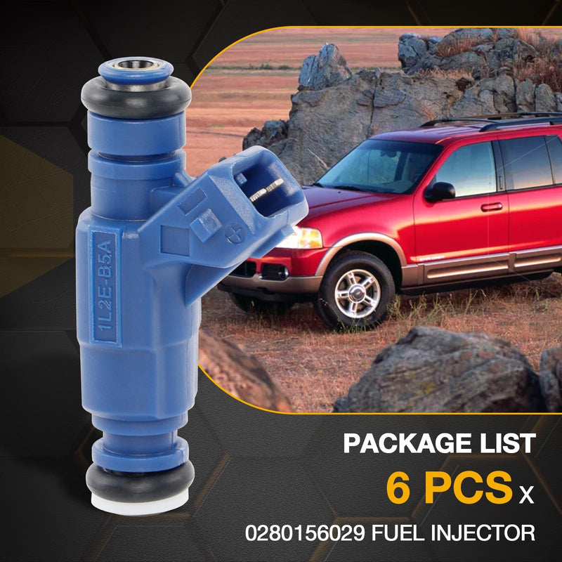 0280156029 4.0 Fuel Injector for Ford Ranger Explorer Mazda 2001 to 2003 6 Piece