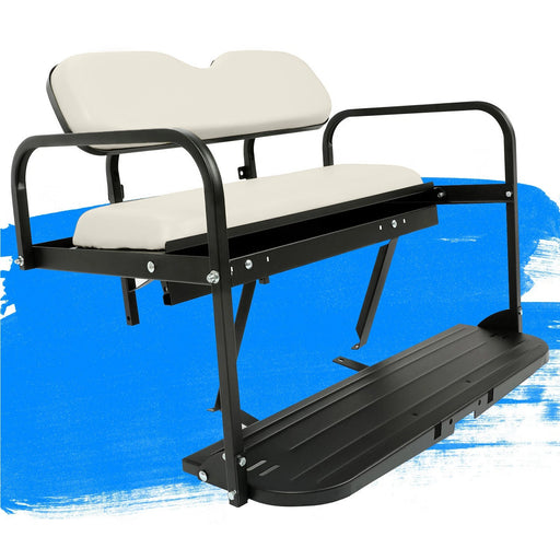 DURAFORCE Flip Rear Back Seat for Yamaha Drive G29 Golf Cart 07 to 16 Off White Cushions