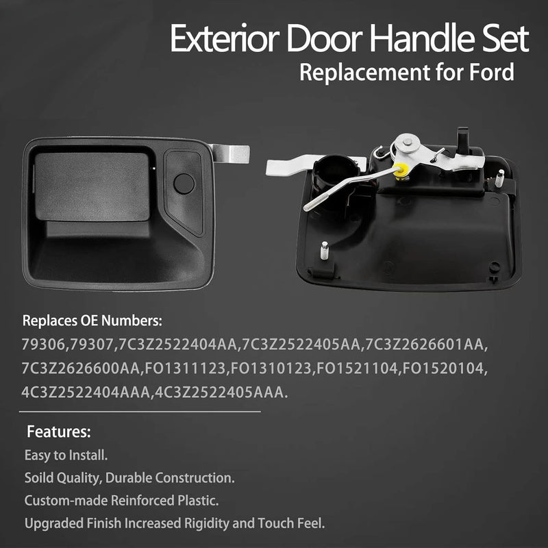 Exterior Door Handles Set for Ford F250 F350 Super Duty 1999 to 2016 79306 4Pcs