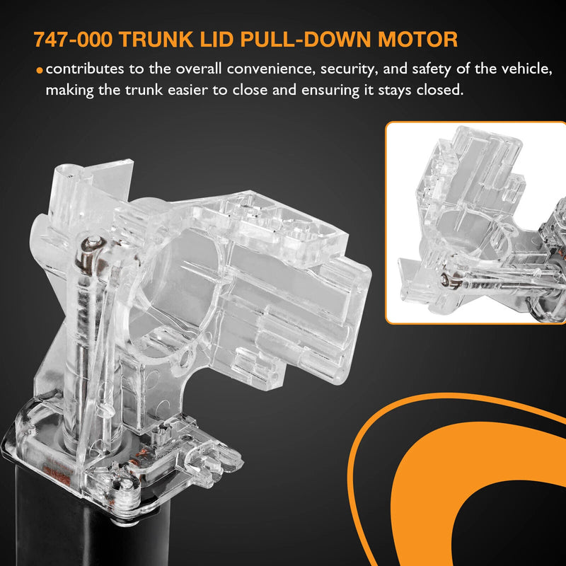 747-000 Trunk Lid Pulldown Motor w Housing Gear for 80-99 Buick Cadillac Camaro