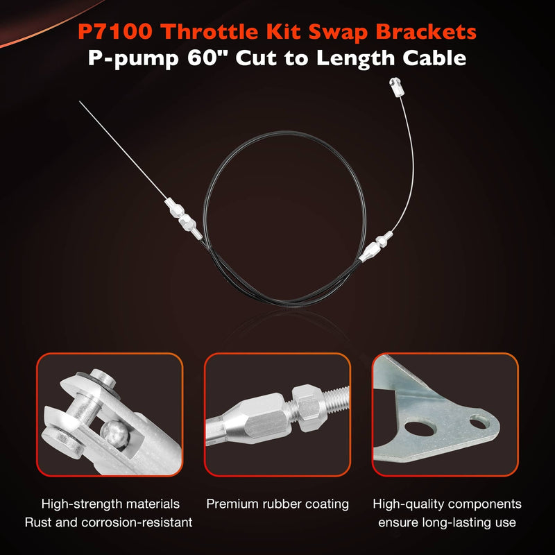 P7100 Throttle Swap Kit 60 Adjustable Cable Mounting Brackets Return Springs