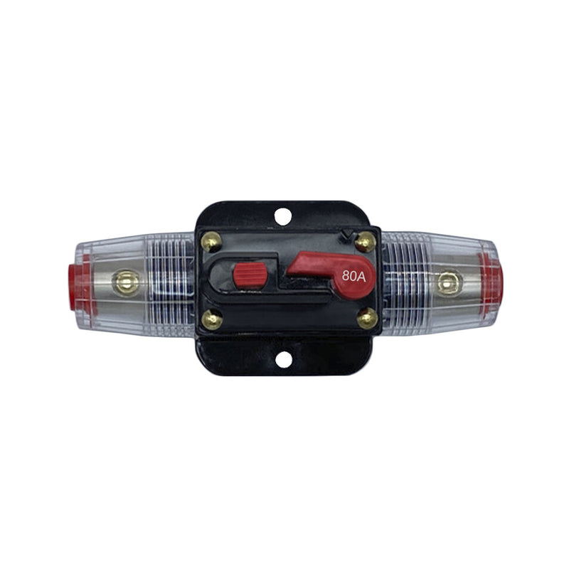 DURAFORCE 80A Inline Circuit Breaker Stereo Audio Manual Reset for Auto Marine RV