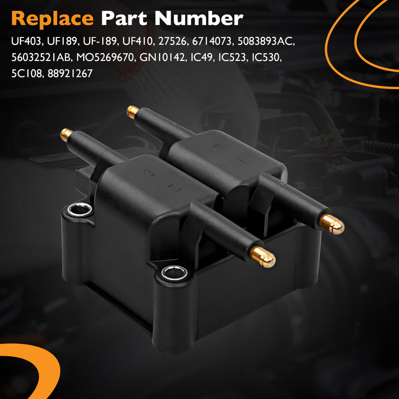 Ignition Coil & Spark Plug Wire Set for Dodge Neon Stratus Jeep Libert 2001 2007
