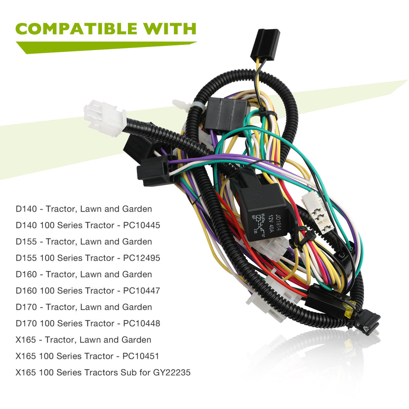 GY22441 Tractor Wire Harness for John Deere D140 D155 D160 D170 X165 100 Series