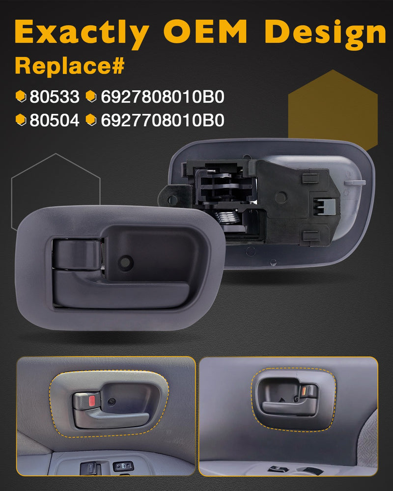 Exterior Interior Door & Liftgate Handle Kit For Toyota Sienna 98 03 7PCS