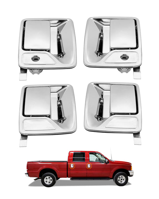 DURAFORCE 79306 Chrome Exterior Door Handle Set for 99 16 Ford F250 F350 Super Duty 4 Pack