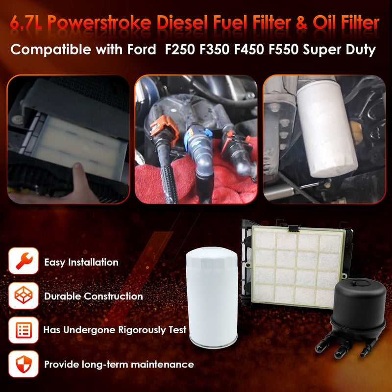 6.7 Diesel Fuel Oil Filter Kit for F250 F350 F450 F550 Super Duty 2017 2023