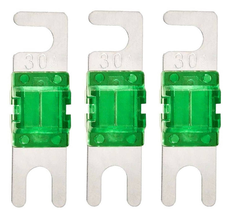 DURAFORCE Mini ANL Fuse 30A 32V AFS Fuses For Auto Marine Stereo Audio Video 3 Pack