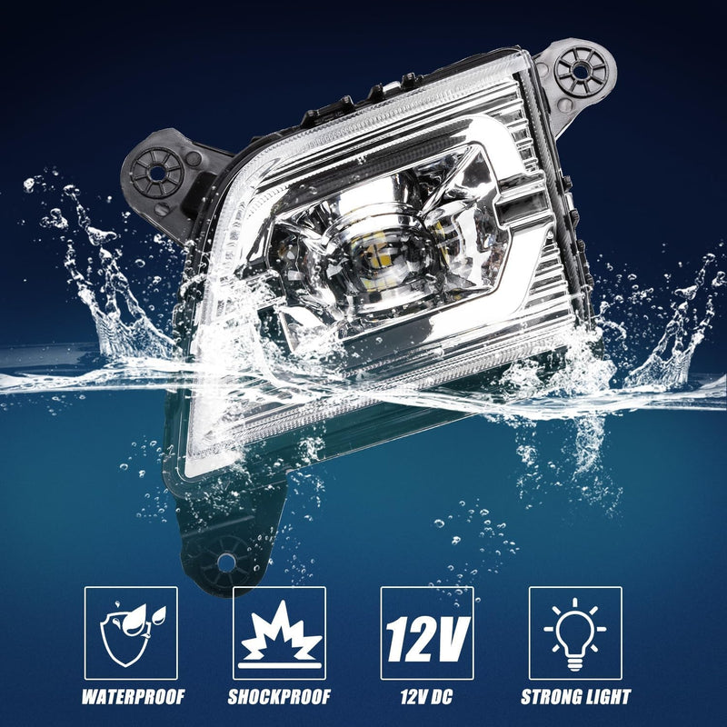 Front Driving LED Fog Lights Switch Wiring Kit For Chevy Silverado 19 23 2 Piece