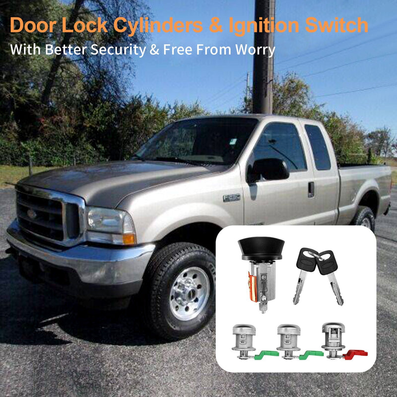 Door Lock Cylinders and Ignition Switch w Keys For Ford 2001 2007 F150 F250 F350