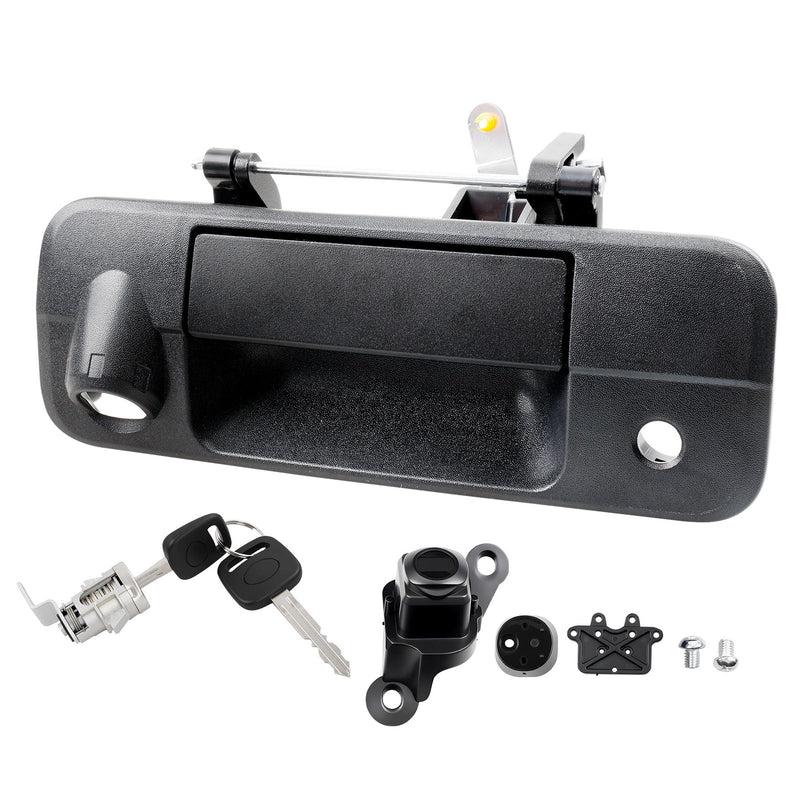 Metal Tailgate Handle Lock Camera Accessories Kit for Toyota Tundra 07-13