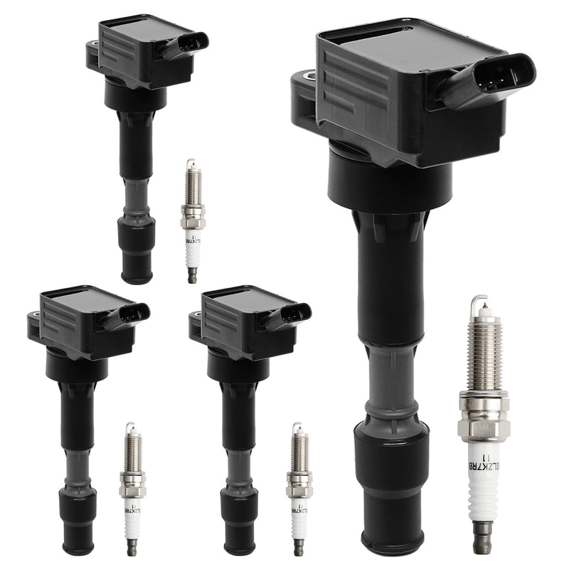 UF816 Ignition Coil and Spark Plugs for Hyundai Elantra Sonata Kia Soul 4 Pcs