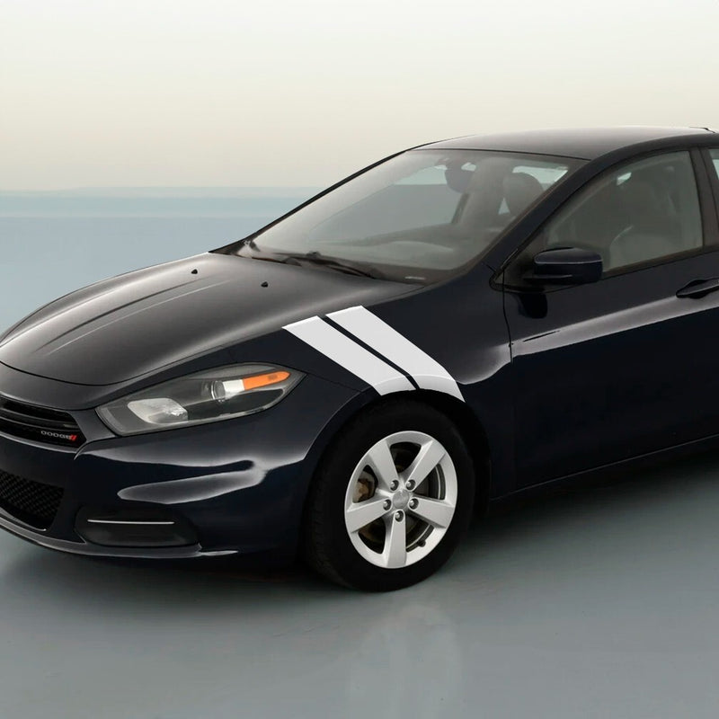 4 Inch Dual Fender Stripe Hash Mark Stripe Decal Graphic Kit for Dodge Dart