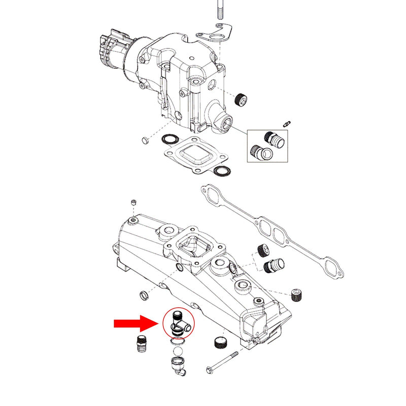 22 863786A1 Manifold Drain T Fitting Assembly for MerCruiser Sterndrive V6 V8