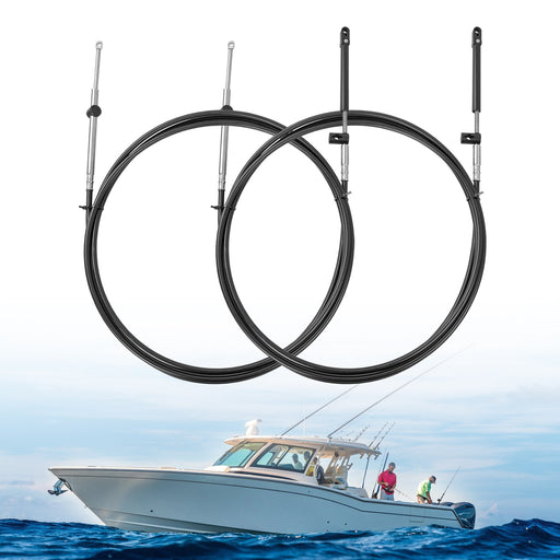 DURAFORCE Outboard Throttle Cable Gen I Control Shift Cables for Mercury 15FT 2PCS
