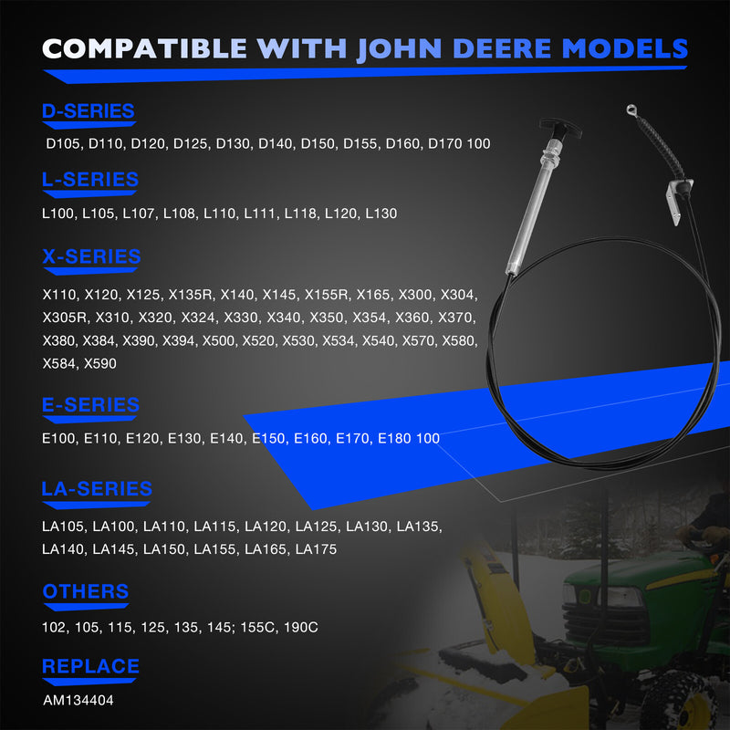 AM134404 Spout Control Input Cable for John Deere 44 Inch Snow Blower X340 X500