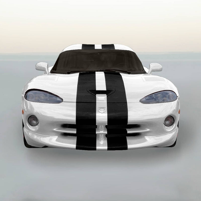 DURAFORCE 8 Inch Black Carbon Fiber Vinyl Rally Stripes Racing Stripe Kit For Dodge Viper
