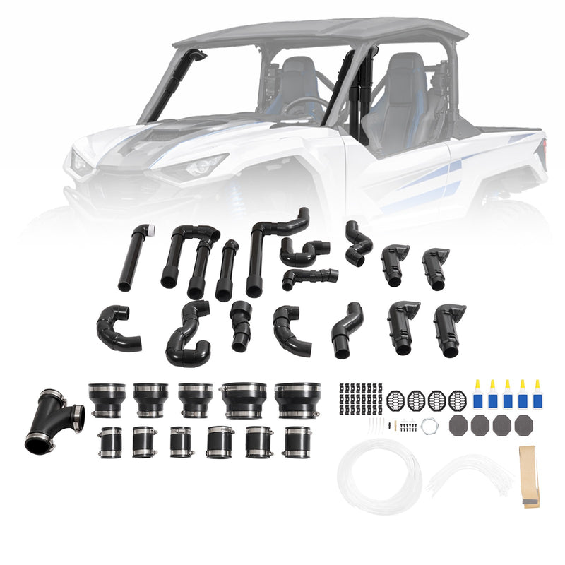 Black Off Road Snorkel Kit For Yamaha Wolverine RMAX2 1000 Sport 2021 2022 2023