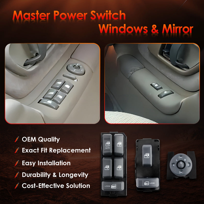 Master Power Window and Mirror Switch Control for Chevy GMC C K 1500 3500 Yukon