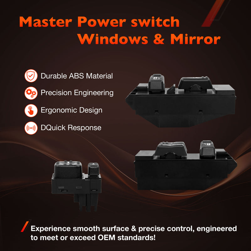 Power Window Door Mirror Switch LH RH Set for 00 02 Chevy Silverado GMC Sierra