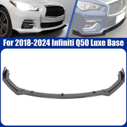 DURAFORCE Glossy Black Front Bumper Lip Splitter Chin for 2018-2024 for Infiniti Q50