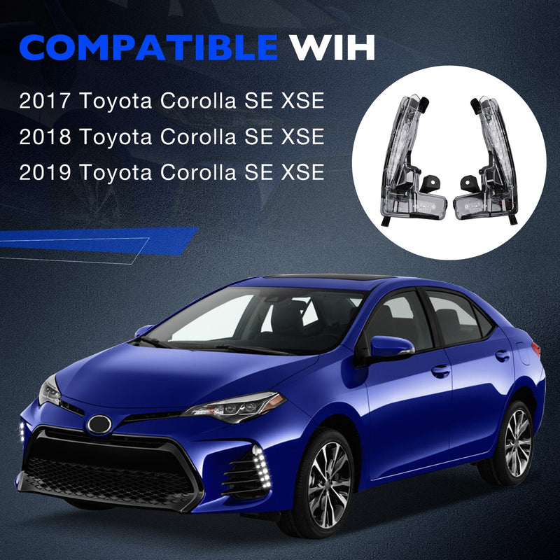 LED DRL Daytime Running Fog Light Kit for Toyota Corolla SE XSE 2017 2019