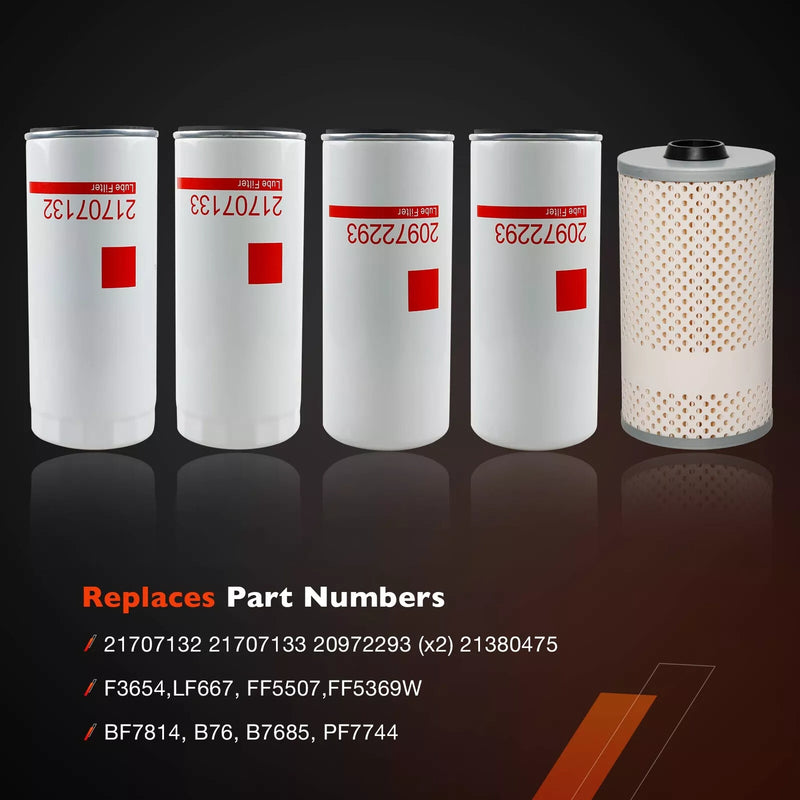 Oil Fuel Filter Change Kit for Volvo D12 D13 20972293 21707133 FF5369 21707132
