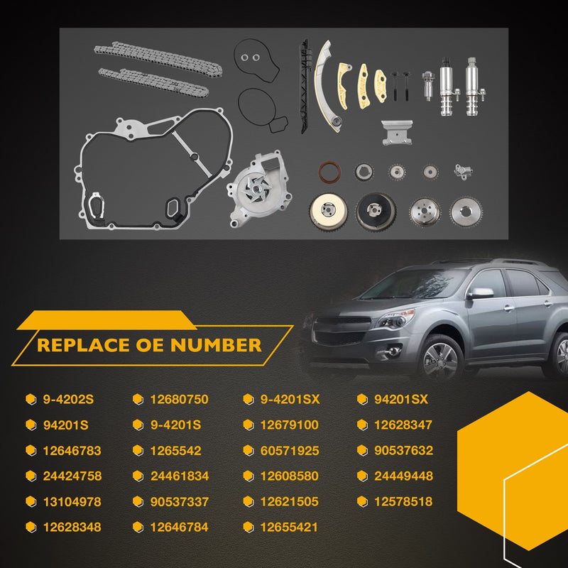 Timing Chain Water Pump Kit for Chevy Equinox GMC Terrain Buick Lacrosse Pontiac