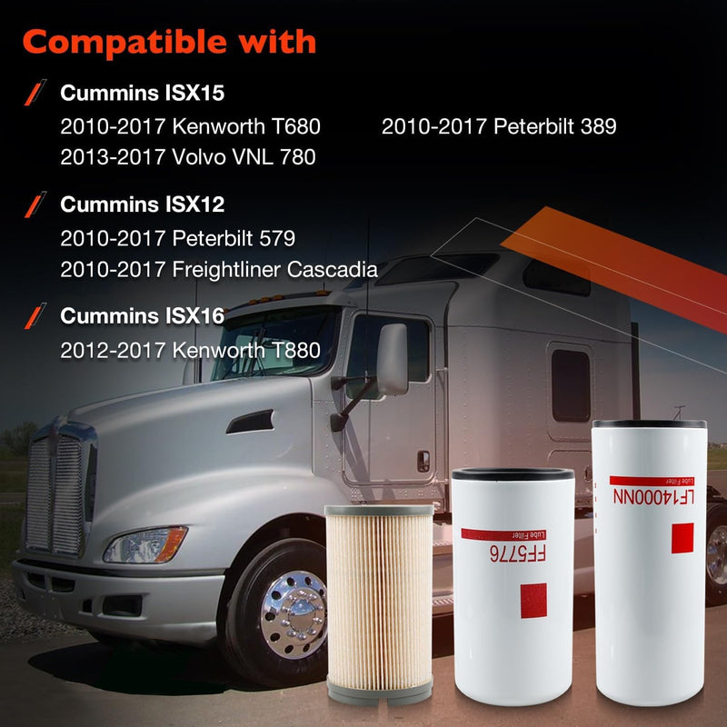 LF14000NN FF5776 K37 1029 Oil Fuel Filters for Kenworth T680 T880 Peterbilt 389