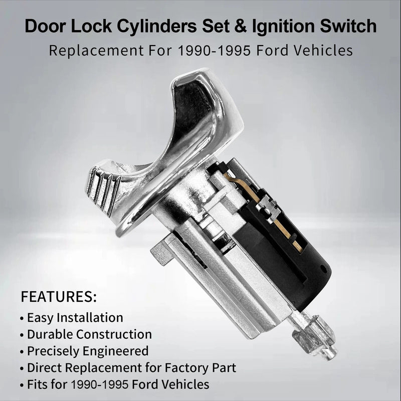 Ignition Switch & Door Lock Cylinder Set For Ford F150 F250 F350 Ranger 1990 95