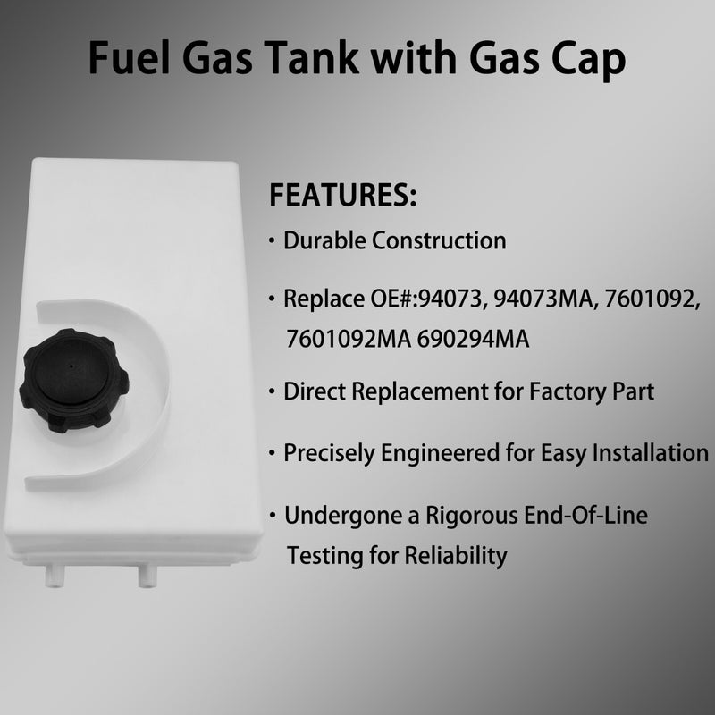 7601092MA 94073MA Fuel Gas Tank With Cap For Murray Lawn Mower