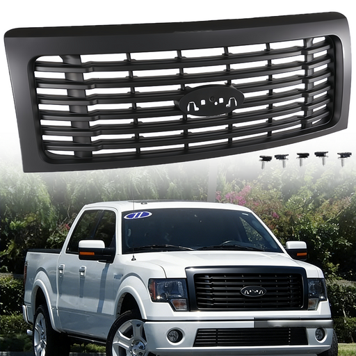 DURAFORCE For Ford F-150 2009-2014 Front Upper Grille Assembly Matte Black AL3Z8200DPTM