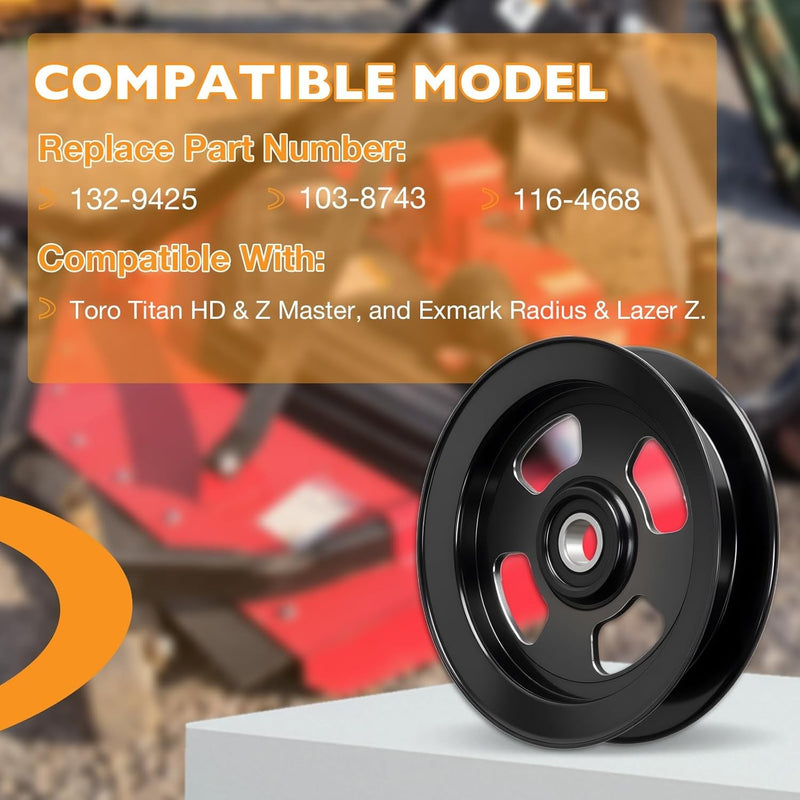 1329425 1038743 1164668 Deck Flat Idler Pulley for Exmark Lazer Z Titan Toro