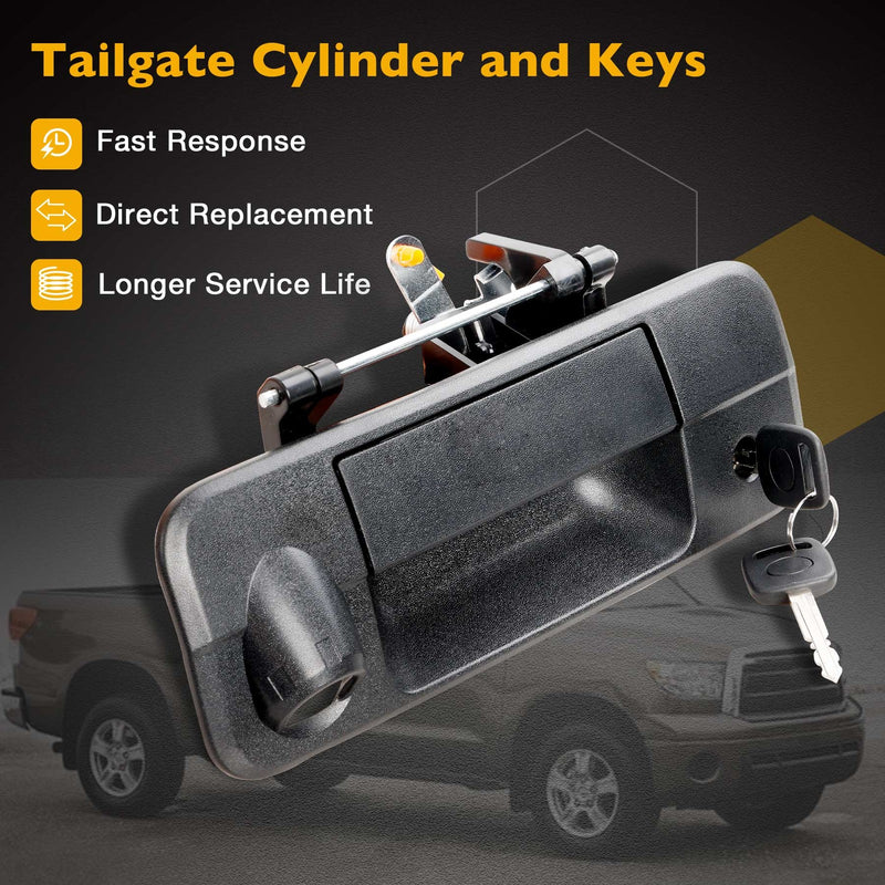 Tailgate Handle Latch Camera Hole Lock Cylinder Key for Toyota Tundra 07 13