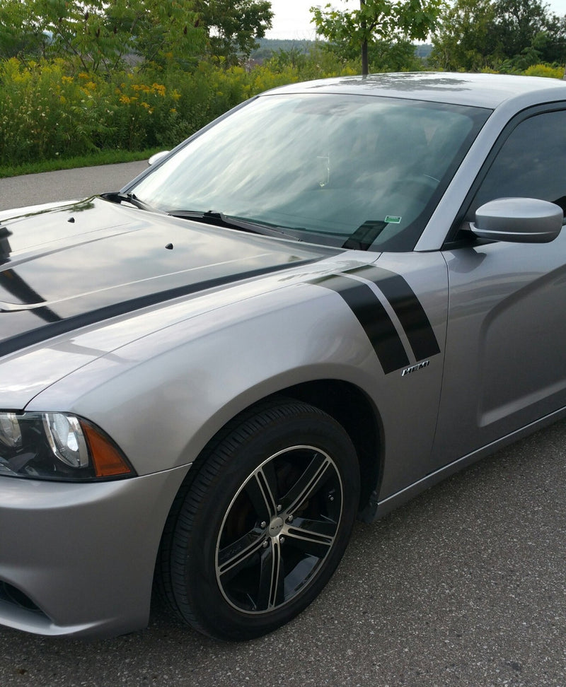 4 Dual Fender Stripe Hash Mark Decal Graphic Kit for Dodge Charger