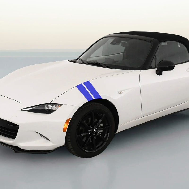 DURAFORCE 3 Inch Dual Fender Stripe Hash Mark Decal Graphic Kit for Mazda Miata